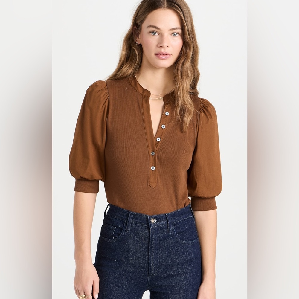 Veronica Beard Coralee Puff Sleeve Tee